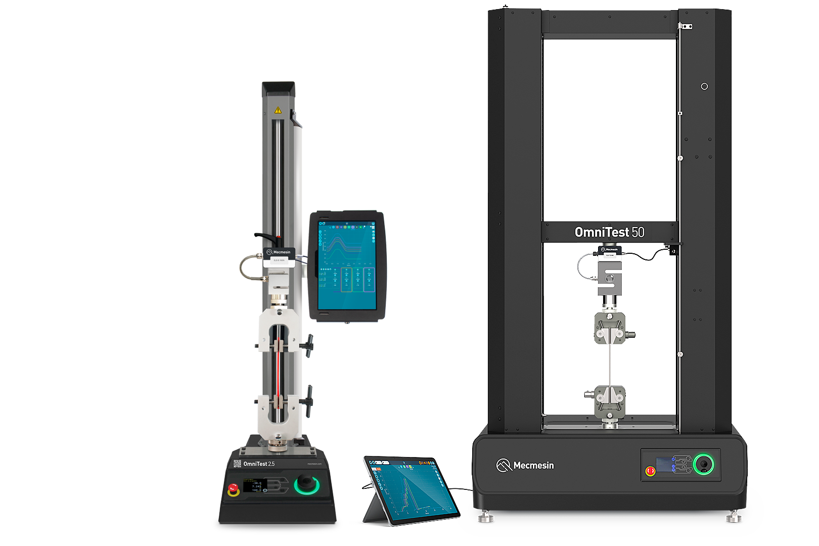 OmniTest universal testing machine system images by Mecmesin