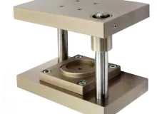 PSV21062 Crush Test Fixture with Precision Guide ensures accurate alignment during compression. Shown here with RCT lower carrier.