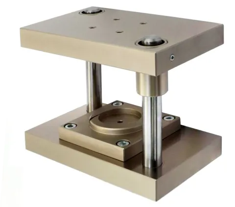 PSV21062 Crush Test Fixture with Precision Guide ensures accurate alignment during compression. Shown here with RCT lower carrier.