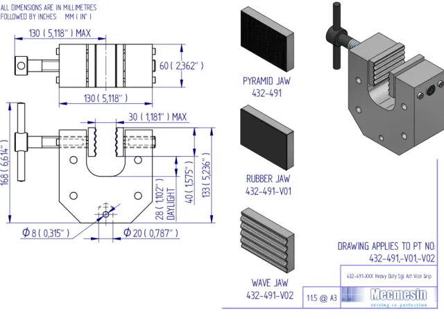 432-491(-V01,-V02) Tensile Grip Mec154-10 60mm