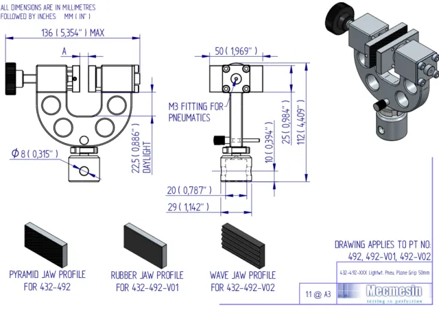 432-492 (-V01,-V02) L-W PNEU PLANE GRIP 50mm